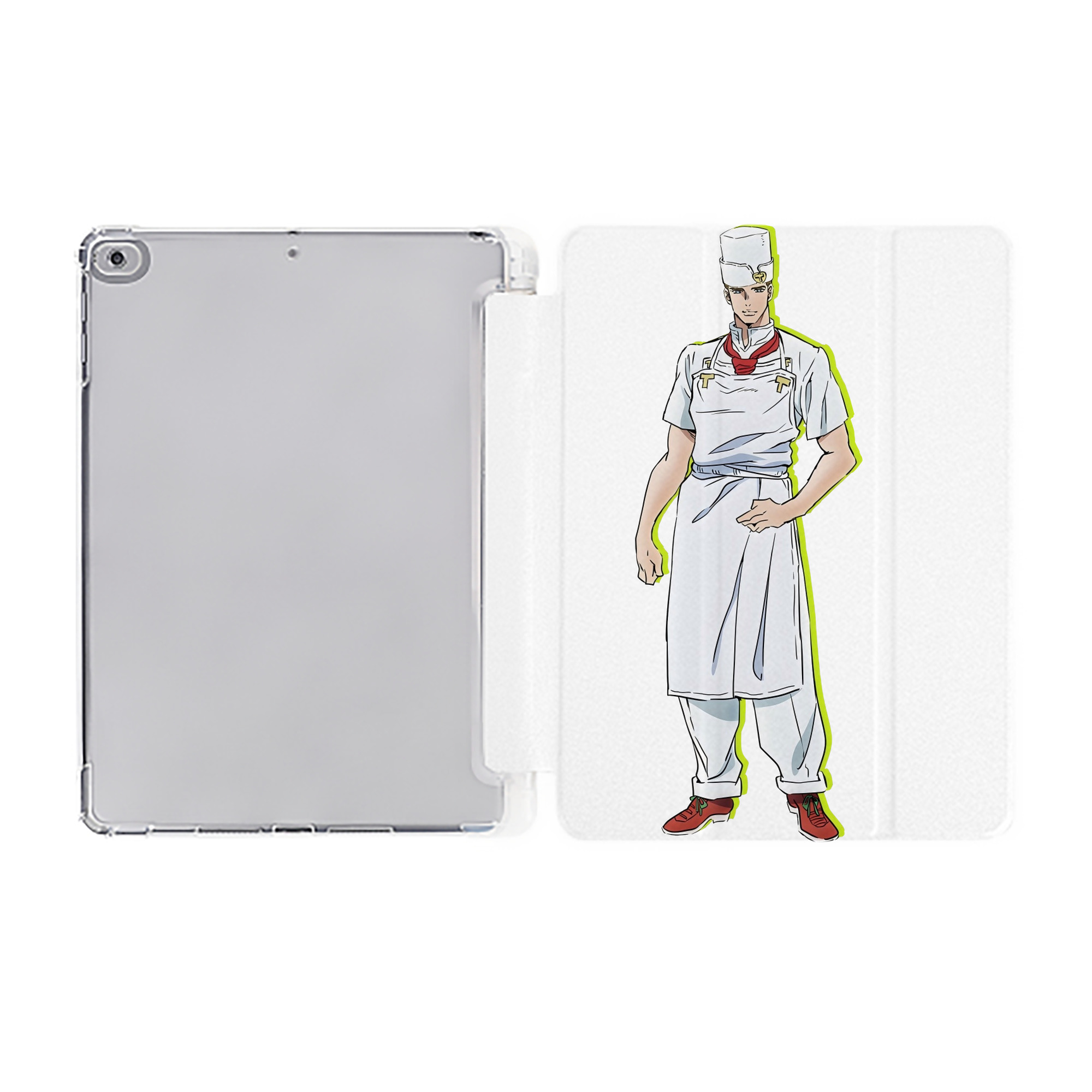 （画像用） ジョジョの奇妙な冒険 Tonio Trussardi JoJo's Bizarre Adventure トニオ?トラッサルディ IPad ケース ペン収納付き 三つ折りスタンド PUレザー×シリコン 対応機種9.5/10.5/10.9インチ